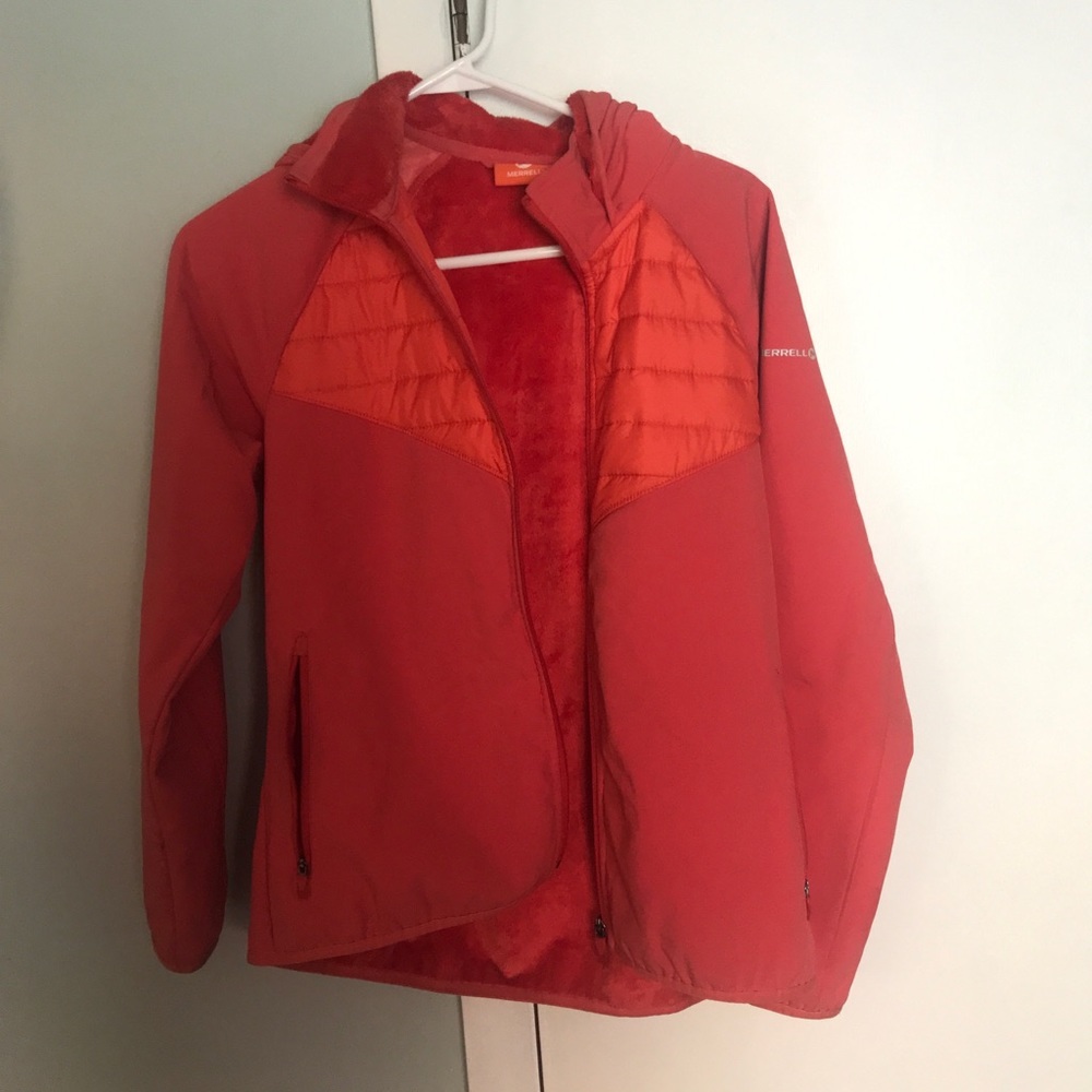 Merrell women’s size medium jacket salmon/ neon red